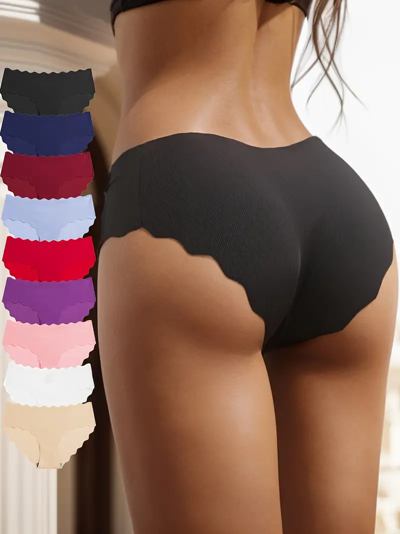Wavy Edge Briefs Comfy Breathable Stretchy Intimates Panties - Temu