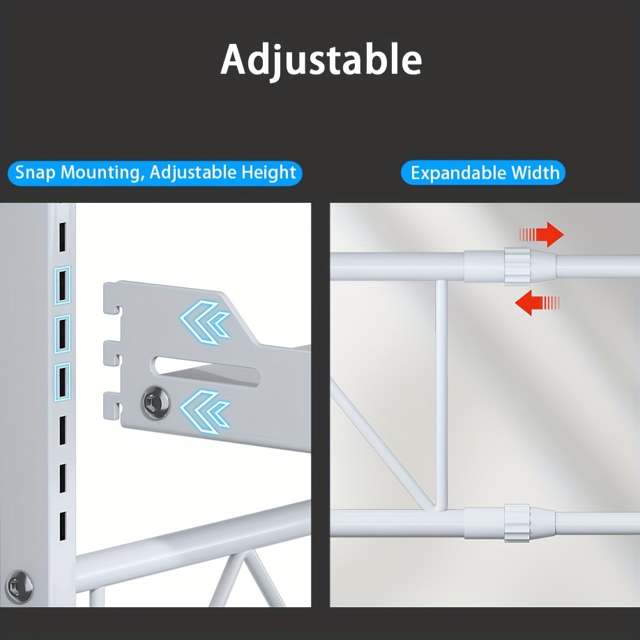 Microwave Shelf Organizer Rack, Space-saving Extendable Kitchen