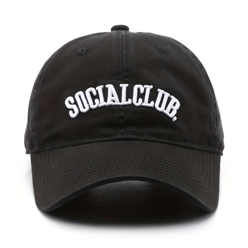 SOCIAL CLUB Embroidery Baseball Cap Solid Cotton Couple Dad Hat Lightweight