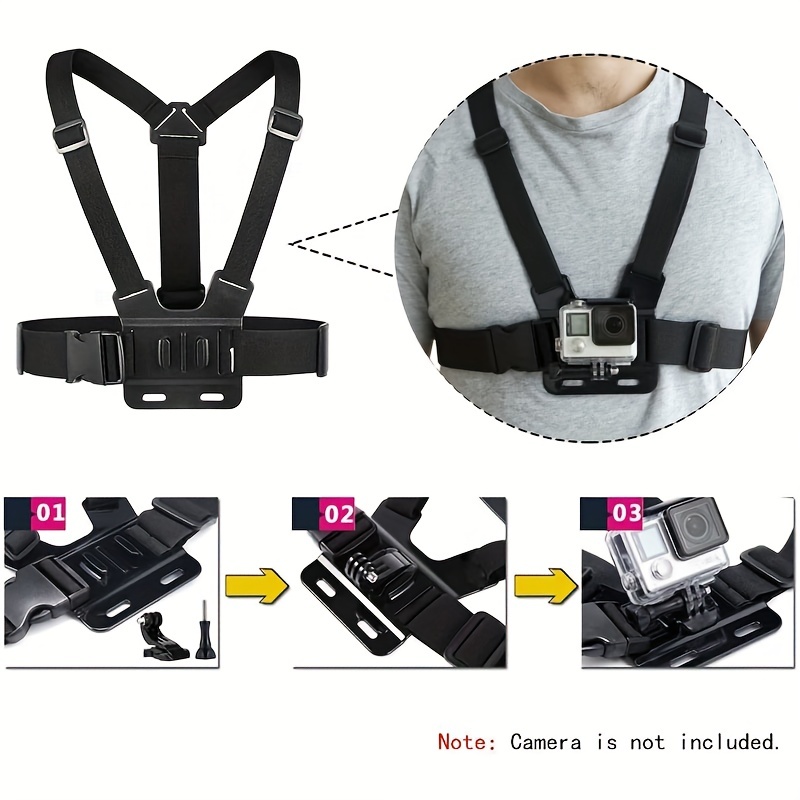  Accessories Set for GoPro Hero 12/11/10/9/8/7/6/5/4,New Quick  Release Head Strap Mount + Chest Mount Harness + Backpack Clip Holder +  360°Rotating Wrist Strap : Electronics