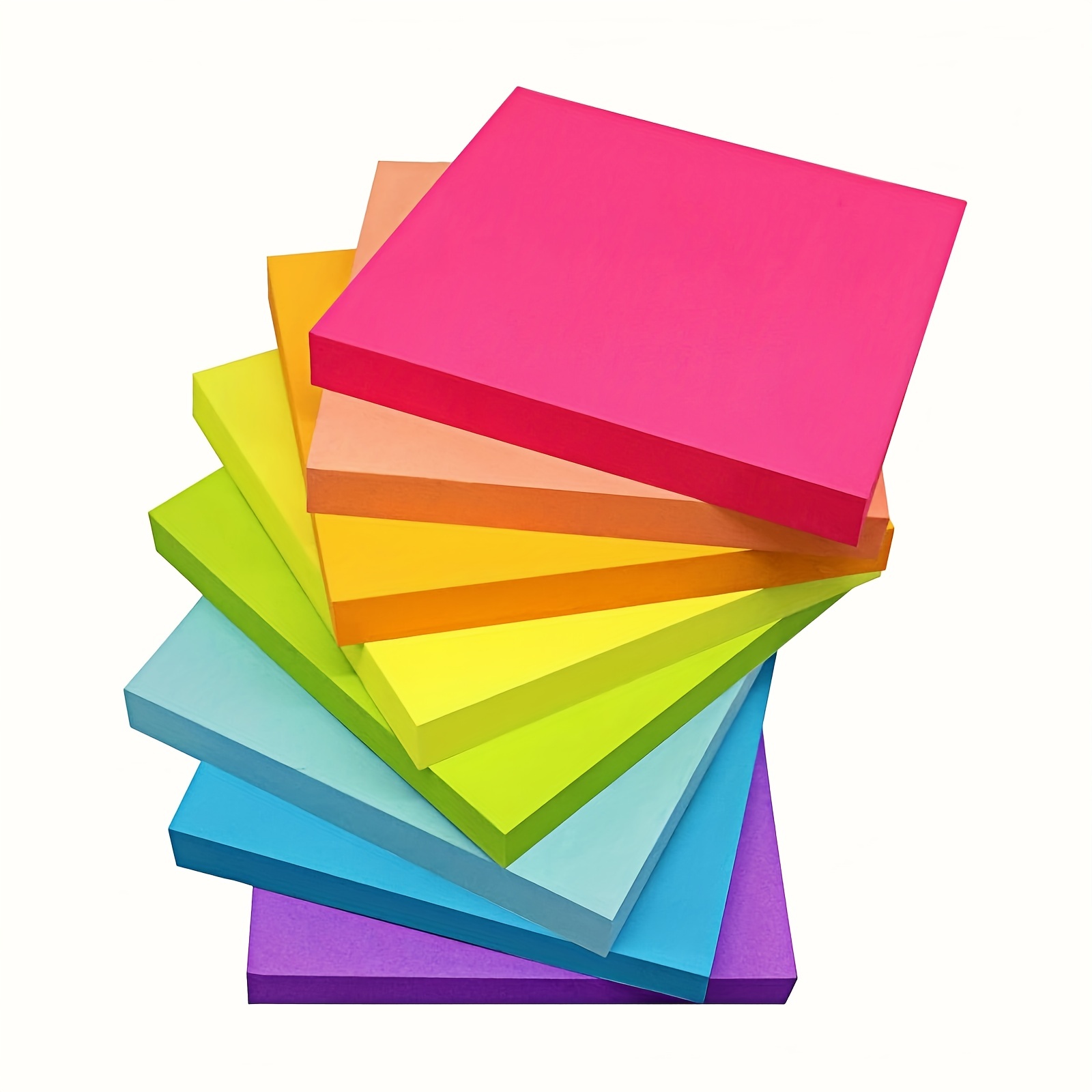 

8 Pads Sticky Notes 3x3 Inches, Bright Colors Self-stick Pads, Easy To Post For Home, Office, Notebook