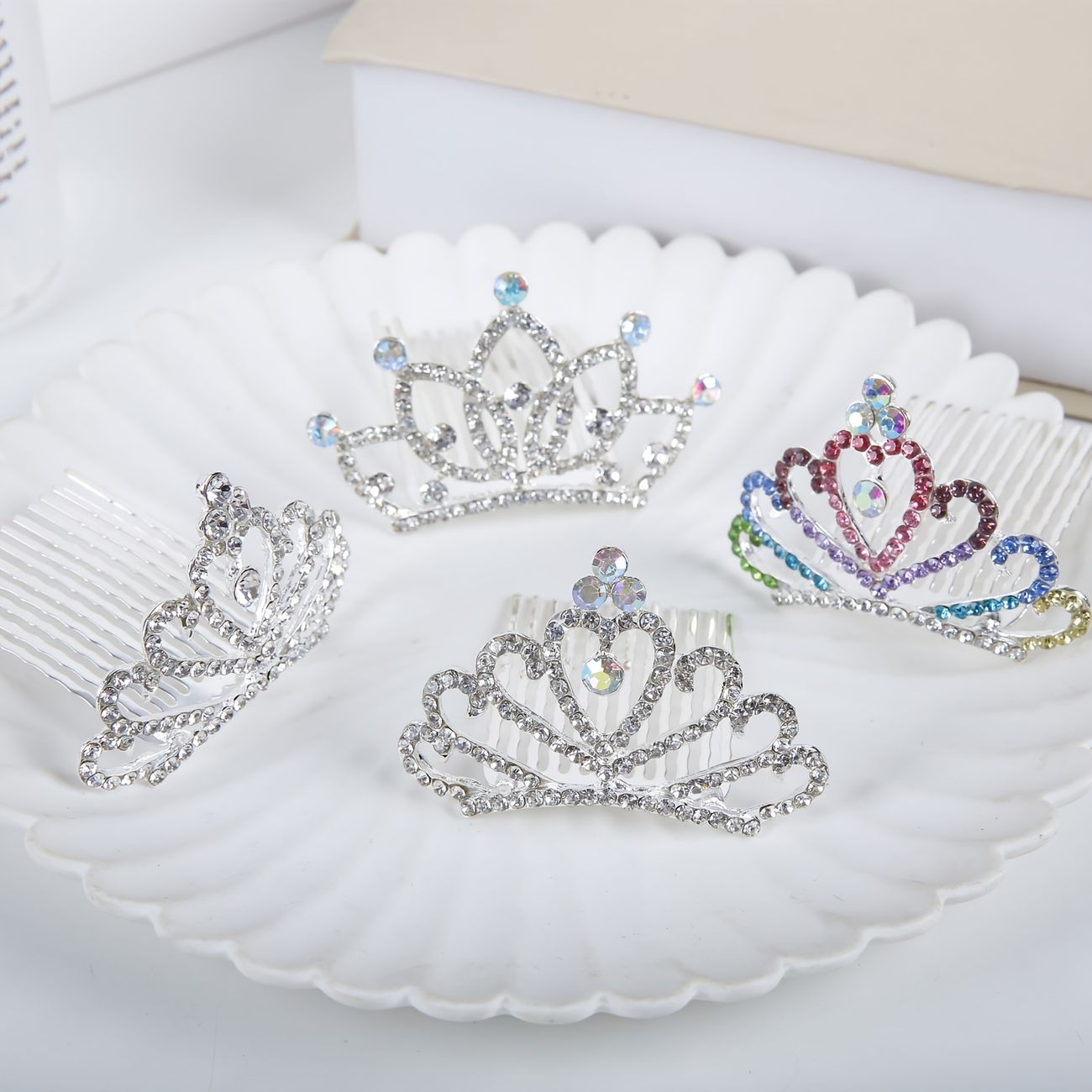 Girls Rhinestone Crown Decor Hair Comb Princess Hair Accessories Children's  Gift - Baby Products - Temu