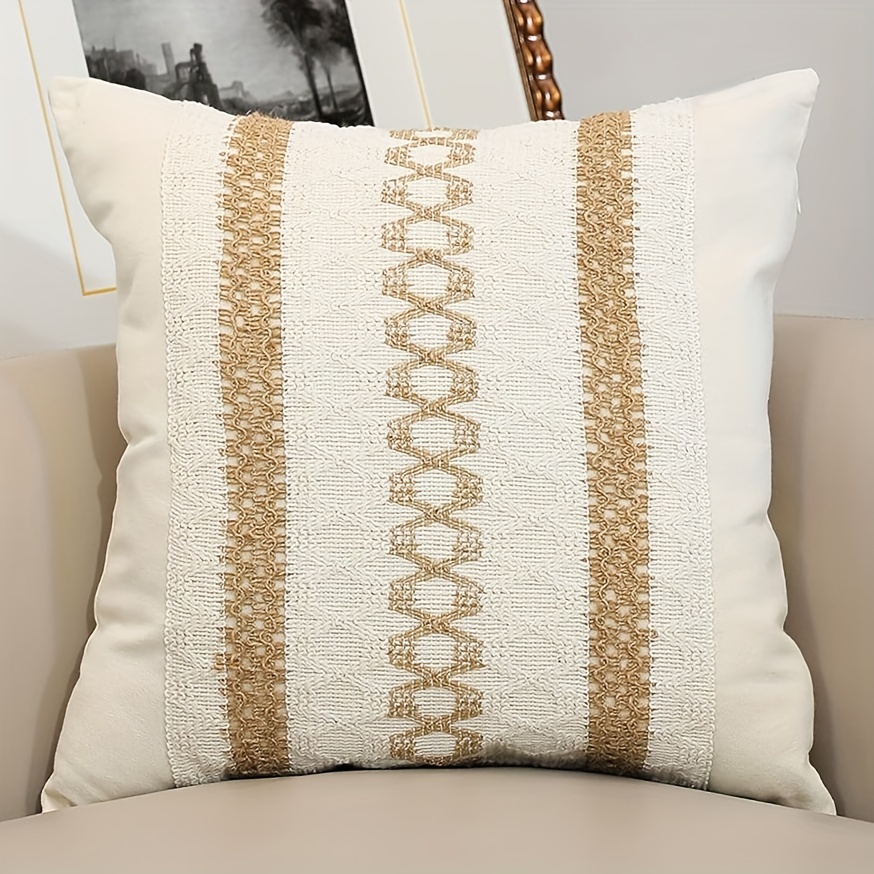 Boho Throw Pillow Covers 18x18 Decorative Pillows for Bed, Neutral Pillows  Cover with Tassels for Modern Farmhouse Couch Sofa Living Room Outdoor