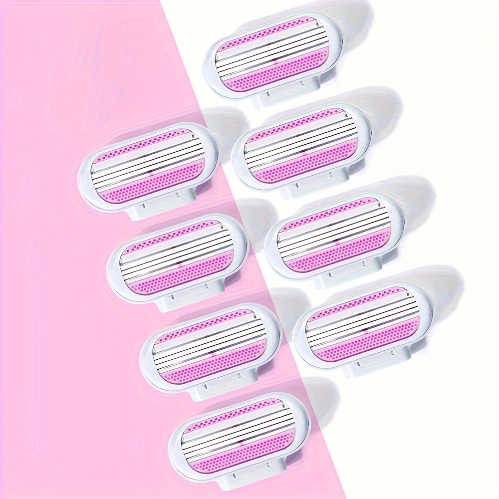 

8pcs/set Blades, Women's Bikini Hair Removal Blades, 3-layer Stainless Steel Shaving Blade Replaceable Manual Safety