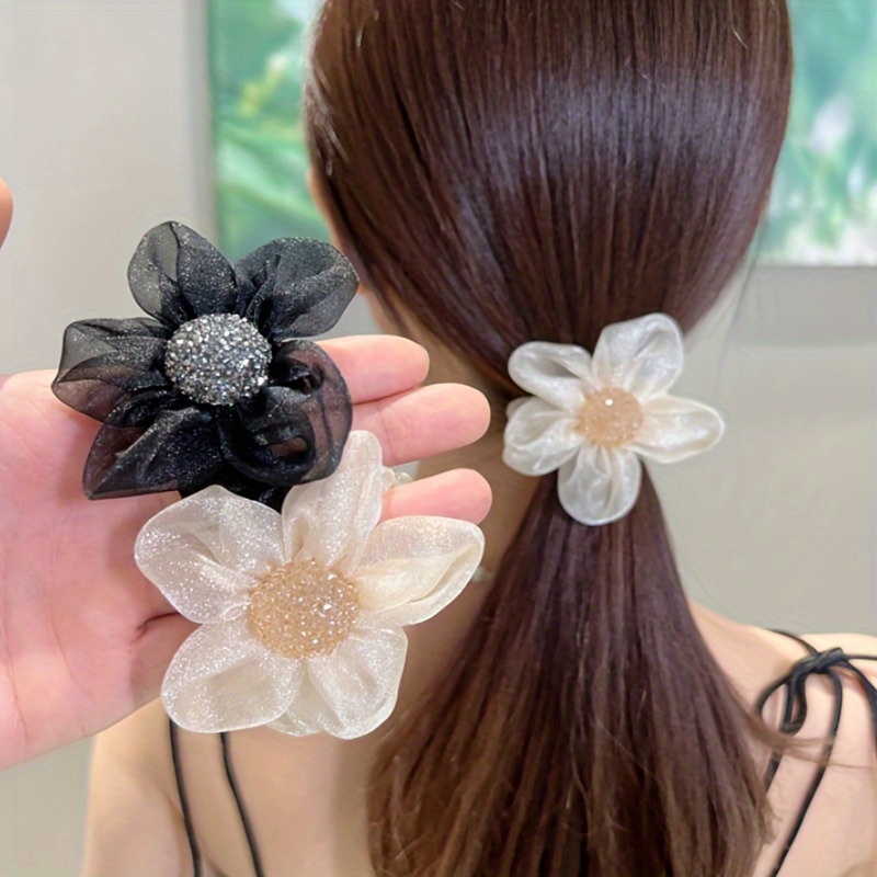 Gomas Pelo Flores Elegantes Coreanas Lazos Pelo Niñas - Temu