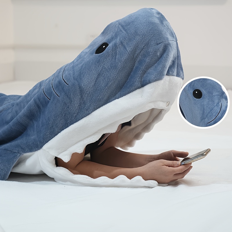 Manta de tiburón para dormir, manta con capucha de tiburón, sudadera con  capucha para dormir de tiburón con tela de franela resistente al desgaste