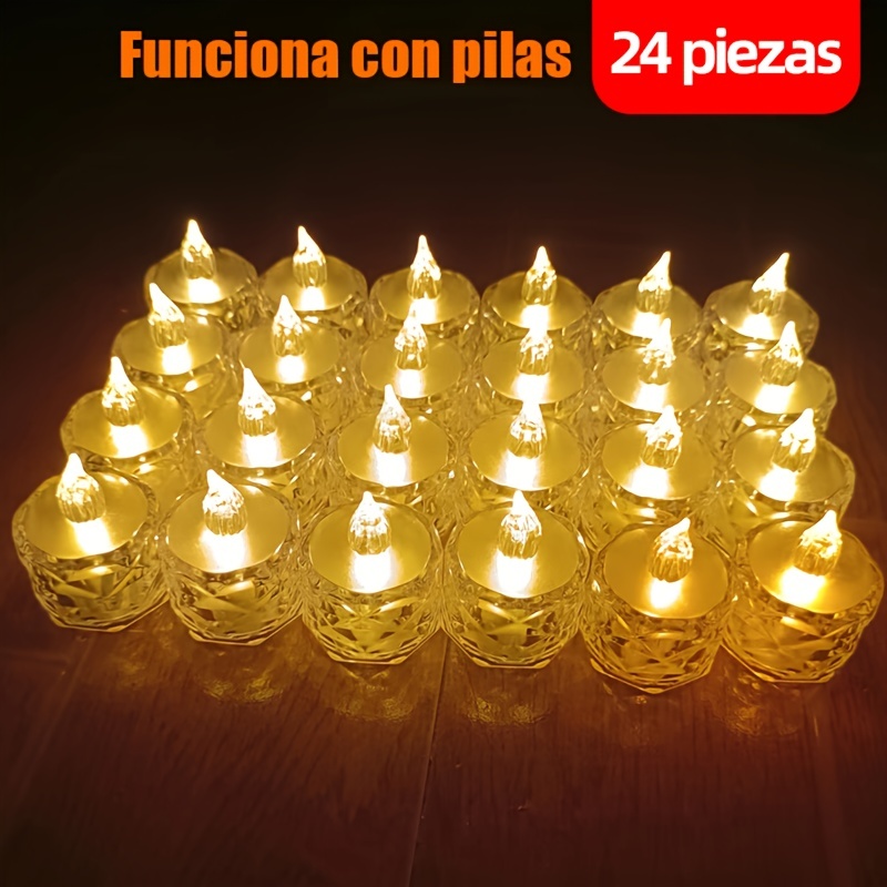 24 Uds. Lámpara Cadena Led Decoración Navidad Velas Té Led - Temu Chile