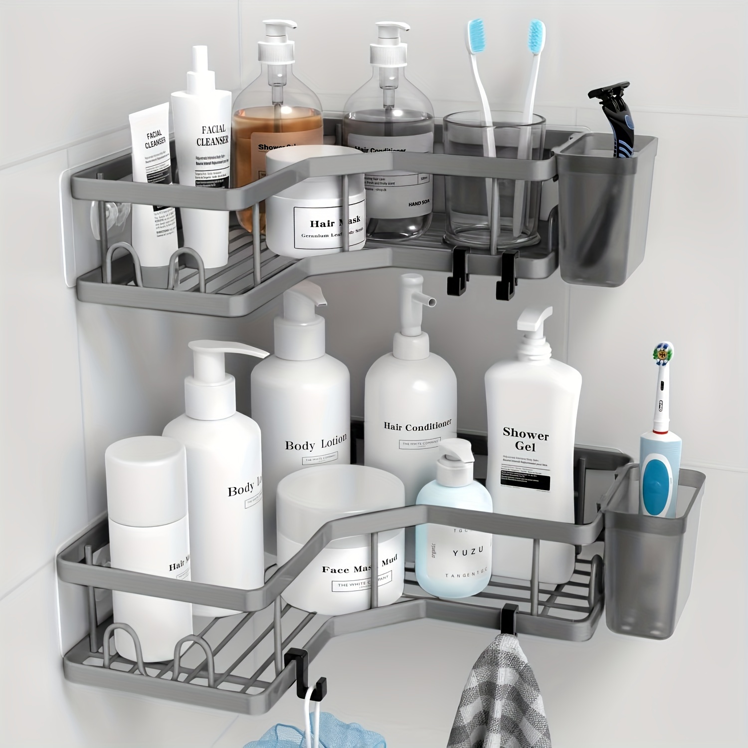 Corner Shower Caddy Adhesive Shower Corner Organizer Shelves - Temu