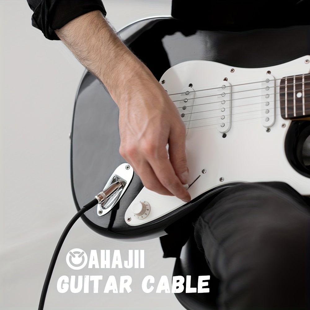  Cable de guitarra de 10 pies Cable de instrumento eléctrico  para guitarra eléctrica, bajo, mandolina eléctrica, audio profesional,  ángulo recto a recto, color negro : Instrumentos Musicales