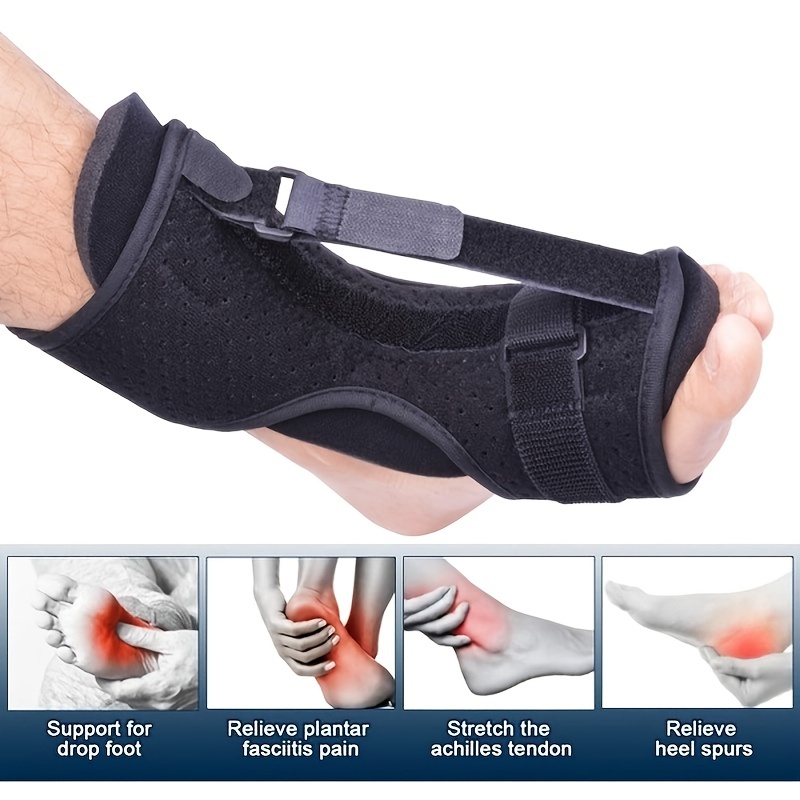 Plantar Fasciitis Night Splint - Adjustable Foot Drop Orthosis Brace for  Stabilizing and Supporting Ankle During Sleep