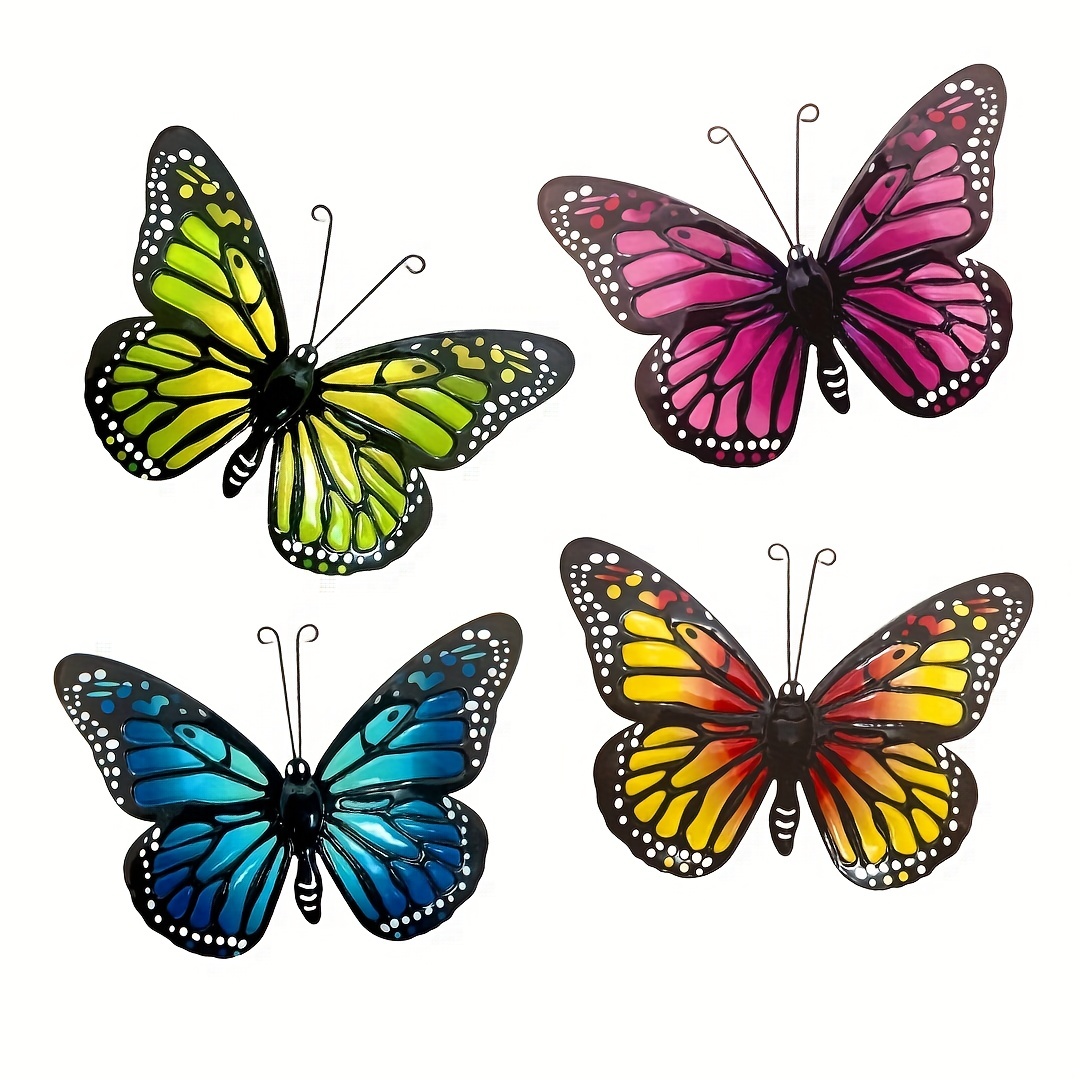 Cinq papillons décoratifs colorés à accrocher, 26 cm | DecoWoerner