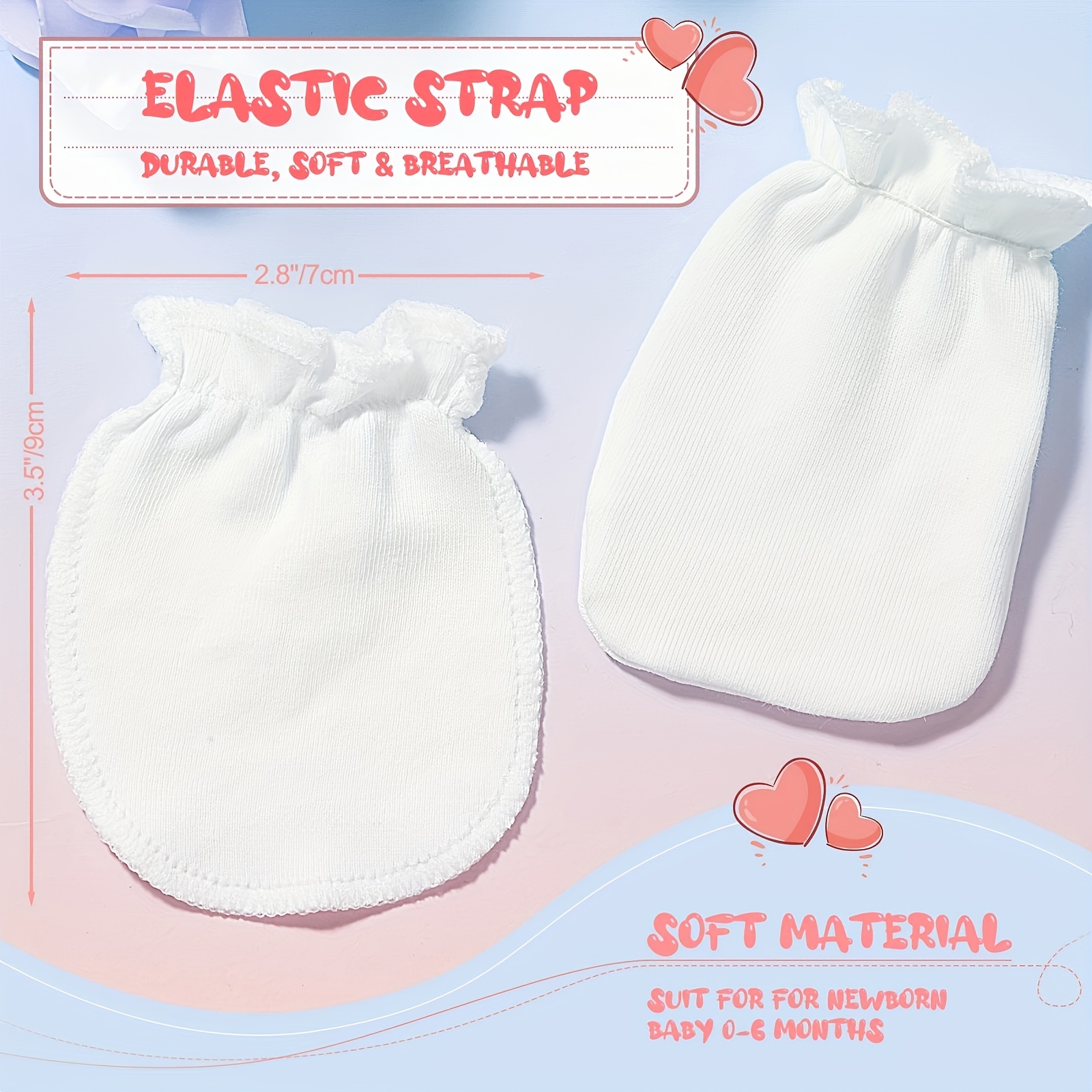 Manoplas para bebé recién nacido, antiarañazos, guantes para bebés de 0 a 6  meses (6 pares)