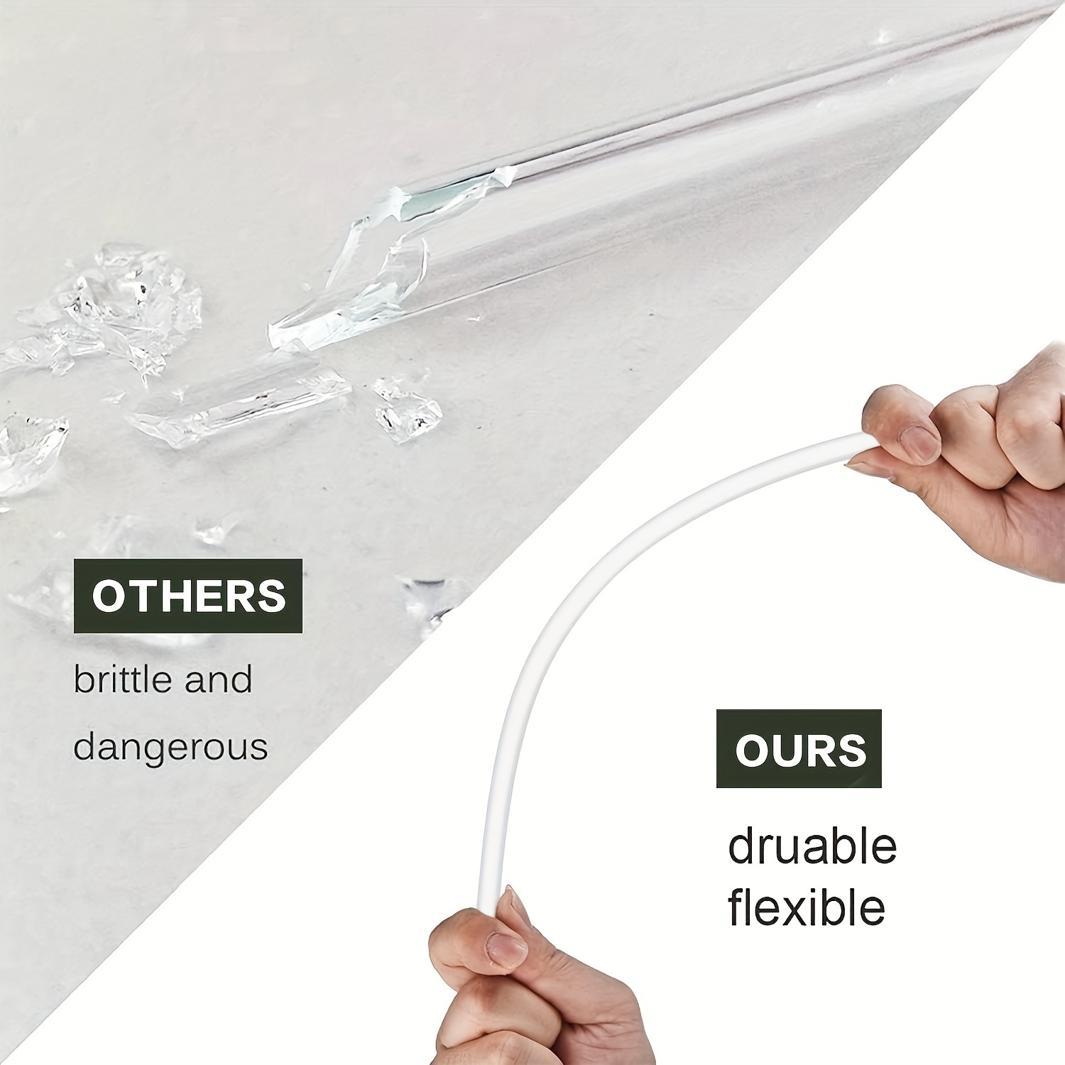 4Pcs Transparent Reusable Glass Drinking-Straw Wedding Birthday Party +  Brush