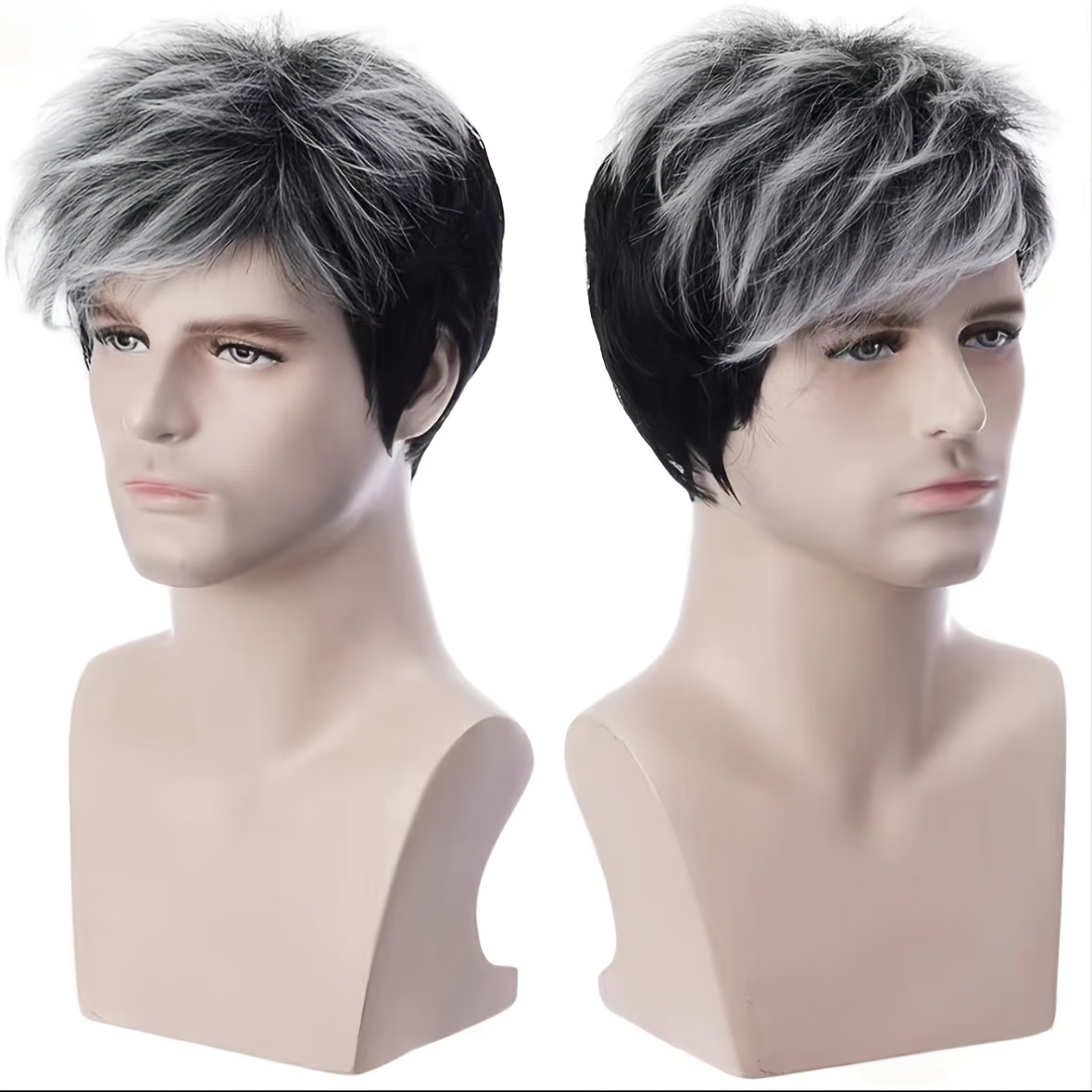 black and silver hair for men