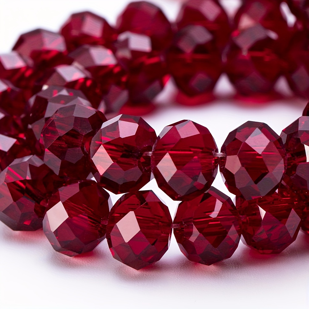 

Red Glass Beads: Faceted Car Wheel Shaped Flat Beads For Jewelry Making, Diy Bracelets, Necklaces, Clothing Decors, And Supplies In 4/6/8mm Sizes