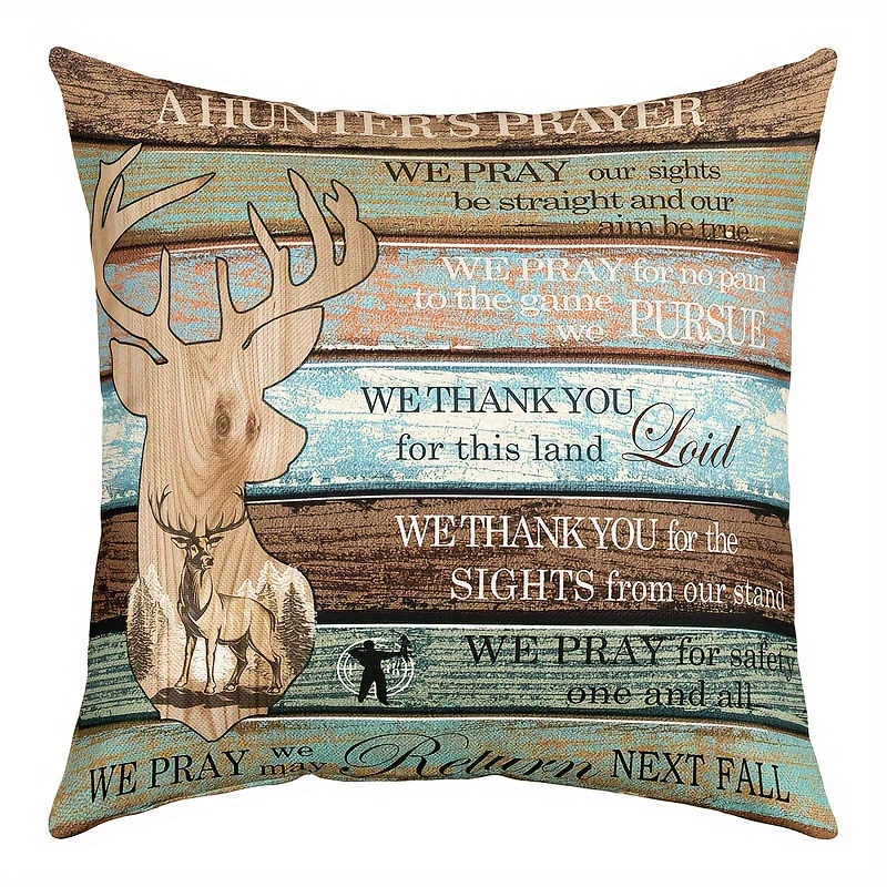 Soft Deer Hunting Decorative Throw Pillowcase For Antlers Pillow Case  Cushion Cover Western Farmhouse Cushion Short Plush Decor - Temu