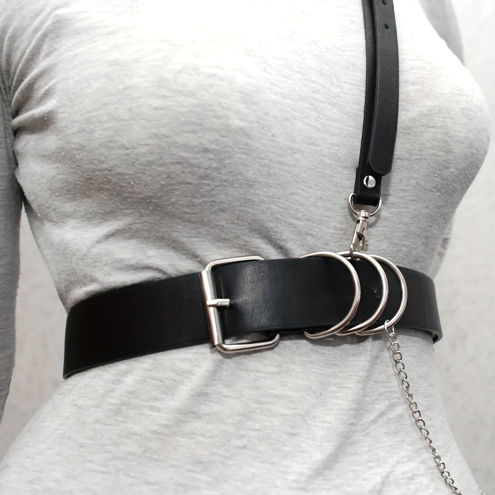 Massive chain belt, waist harness with buckle