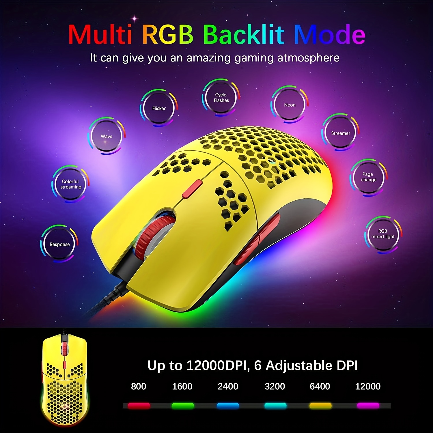 383 Ultralight Wired Gaming Mouse Lightweight Honeycomb - Temu