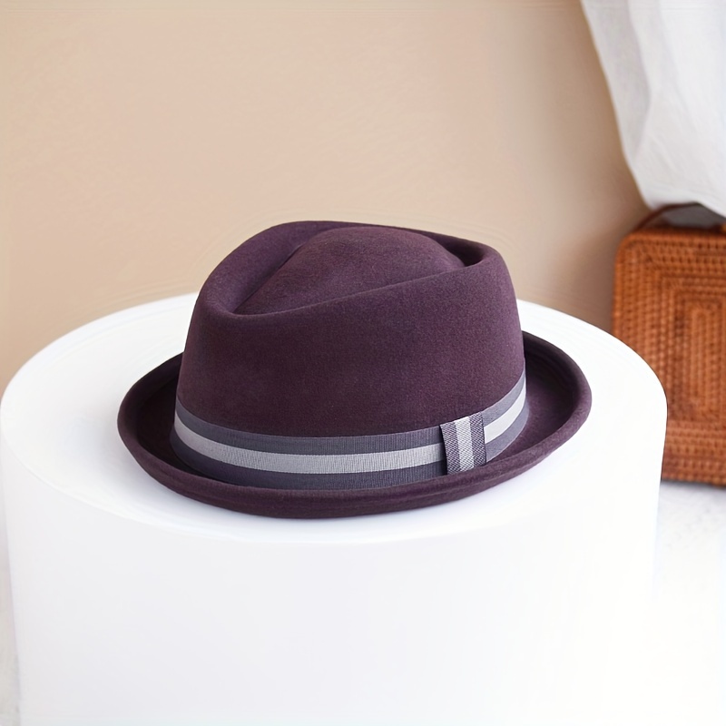 

1pc Wool Felt Jazz Top Hat, Men's Fedoras