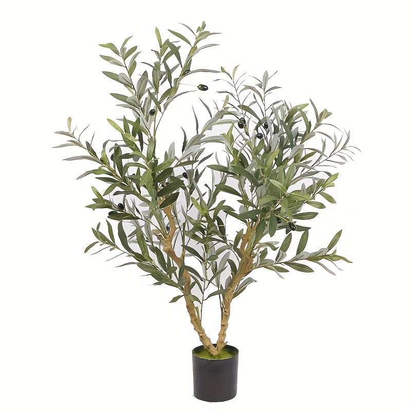 5pcs hojas de olivo artificial tallos largos de 37 de altura con hojas  falsas ramas de planta de olivo