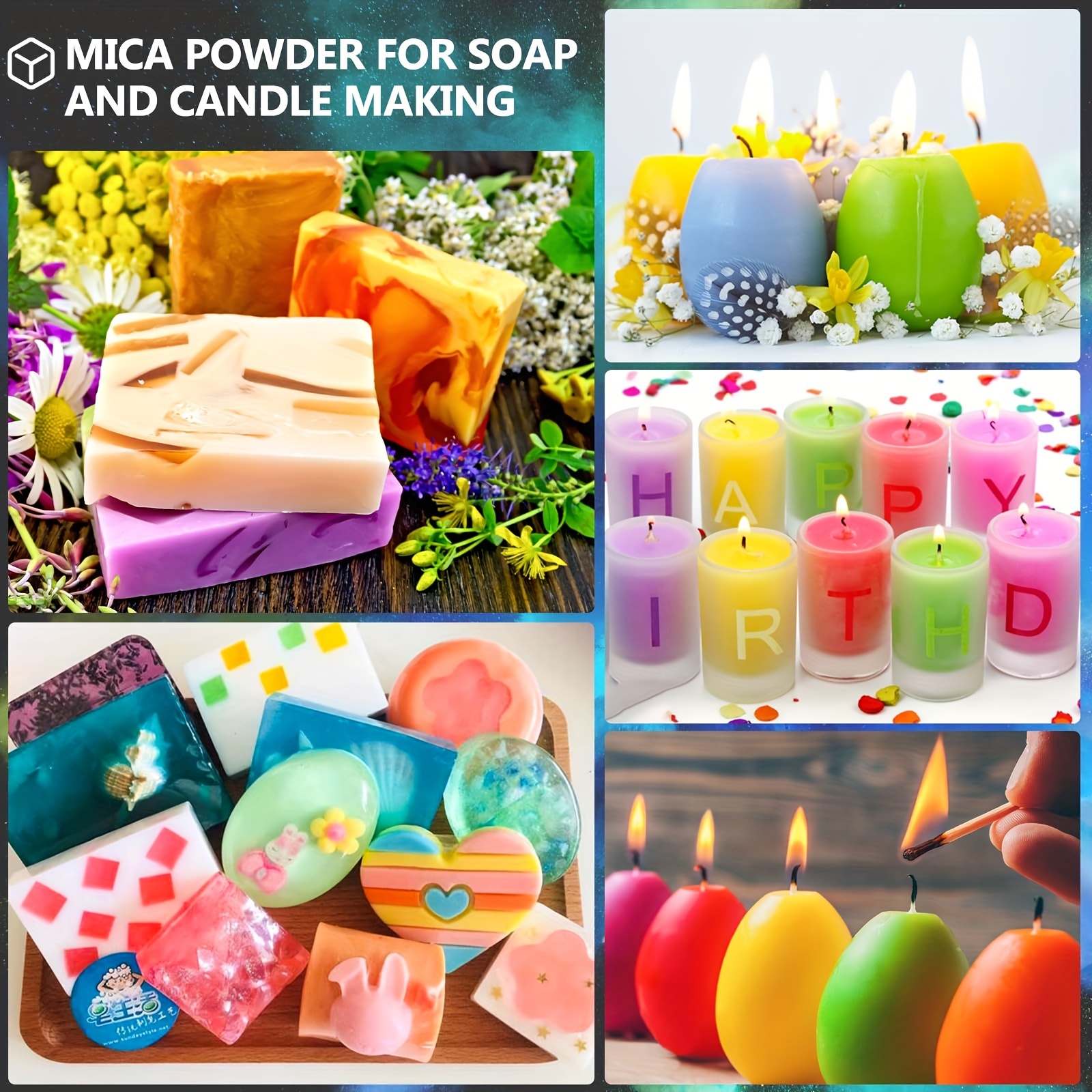 Mica Powder For Epoxy Resin 10g 24 Colors Shimmery Pigment - Temu