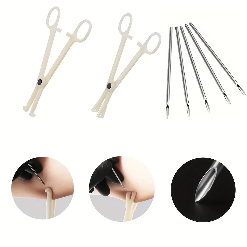 Body Piercing Tool Kit Includes Stainless Steel Forceps, 10 Needles & 20  Stainless Steel Jewelry Pieces For Ear, Lip, Belly & More - Temu Croatia