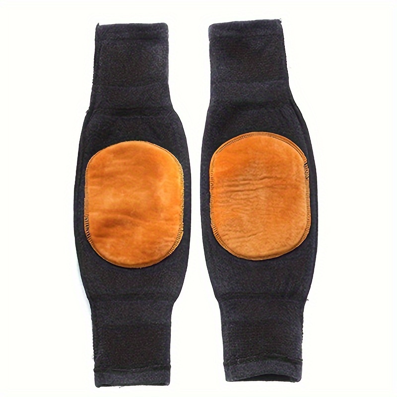 2pcs Winter Warm Knee Pads Double Thick Wool Protection Fleece Wind Cold Gear