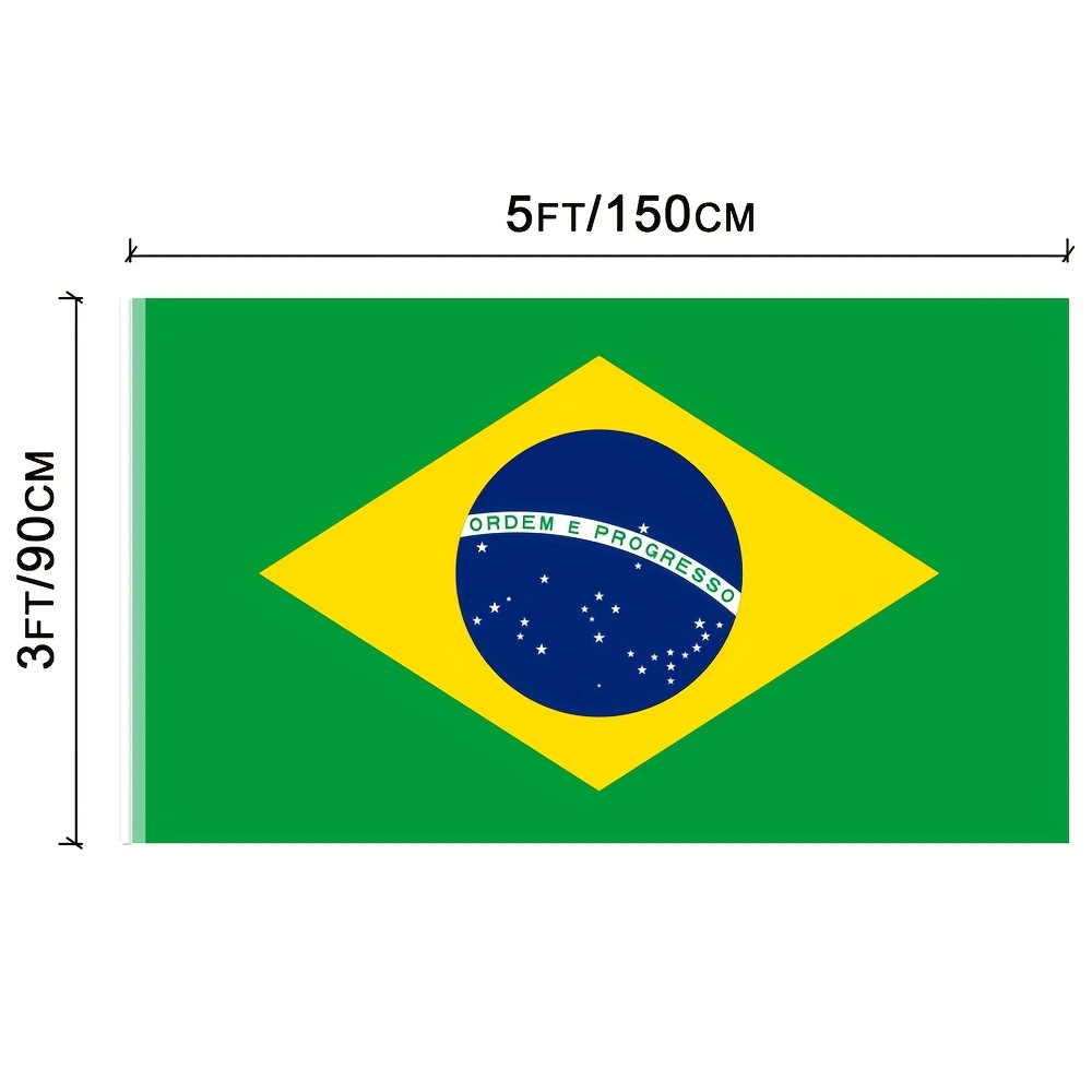 Brazilian Flag Canvas Header And Double Stitched Polyester - Temu