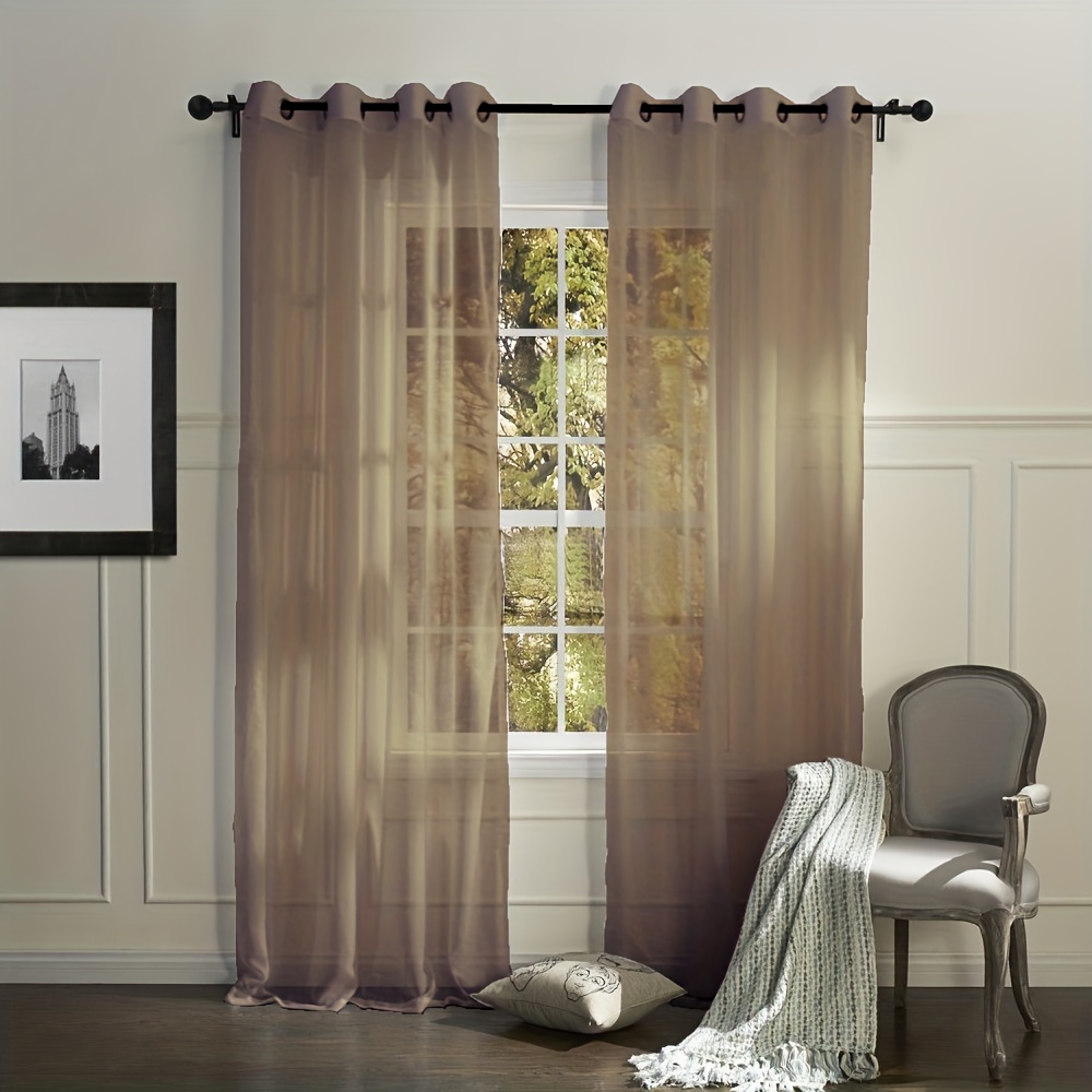 AMDXD Cortinas transparentes para comedor, cortinas de  poliéster de color sólido, 2 paneles, cortinas modernas para sala de estar,  52 x 63 pulgadas (52.0 x 63.0 in) : Hogar y Cocina
