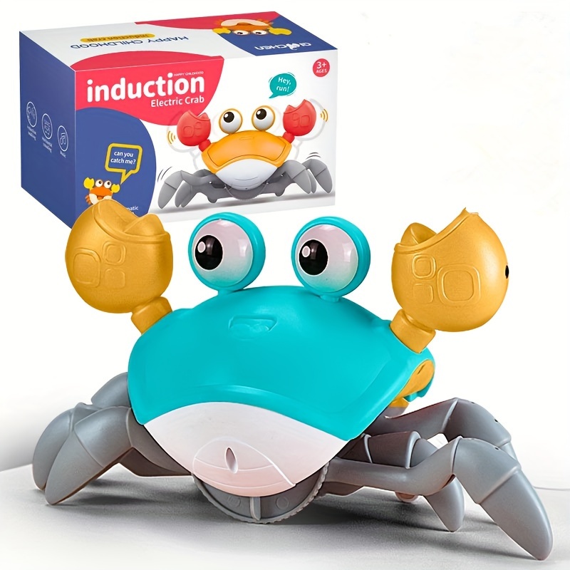 Juguete de cangrejo para bebé, juguete sensorial de cangrejo con música  (evita automáticamente obstáculos), 3-6, 6-12, 12-18 meses, regalo  interactivo