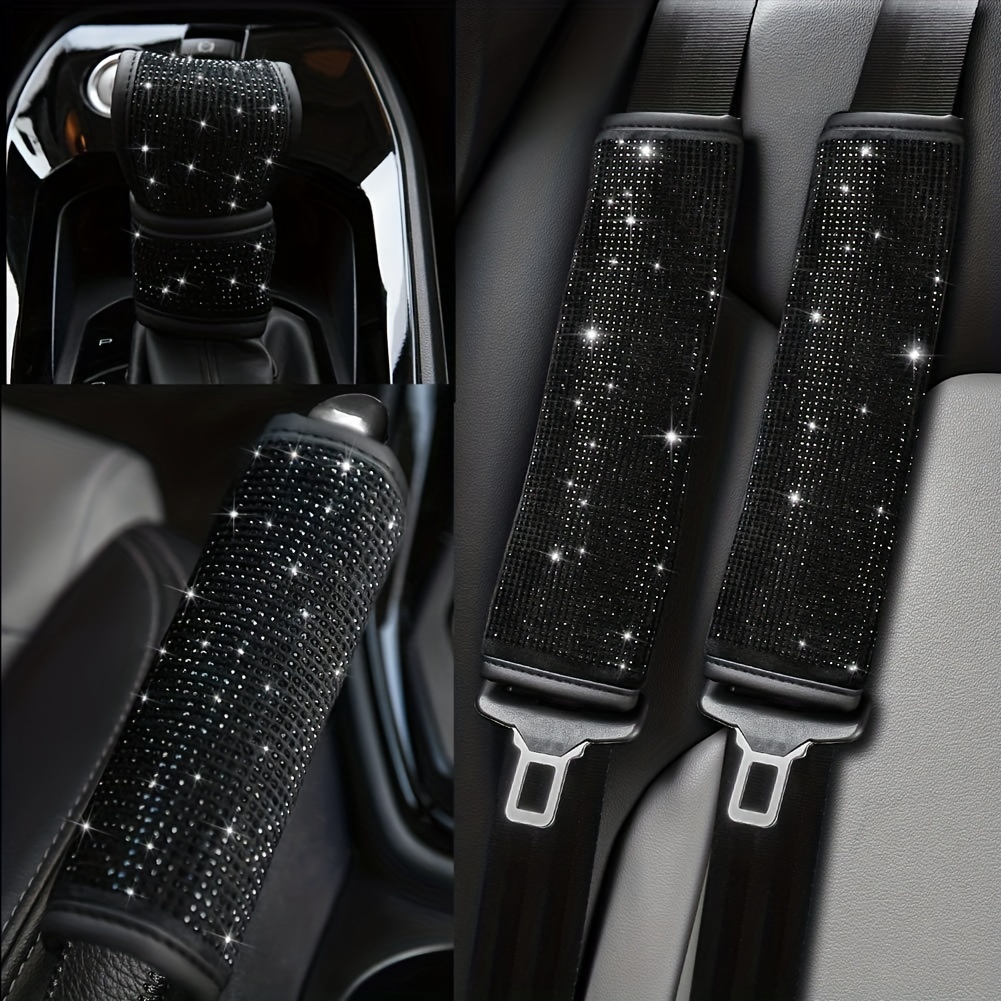 Bling Car Accessories Set Bling Seat Belt Shoulder Covers - Temu