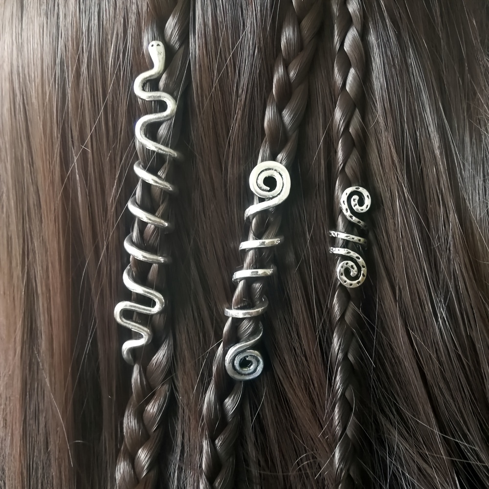 Viking Spiral Charms Beads Hair Braids Hair Beads Women Hairpin Clip  Accessories
