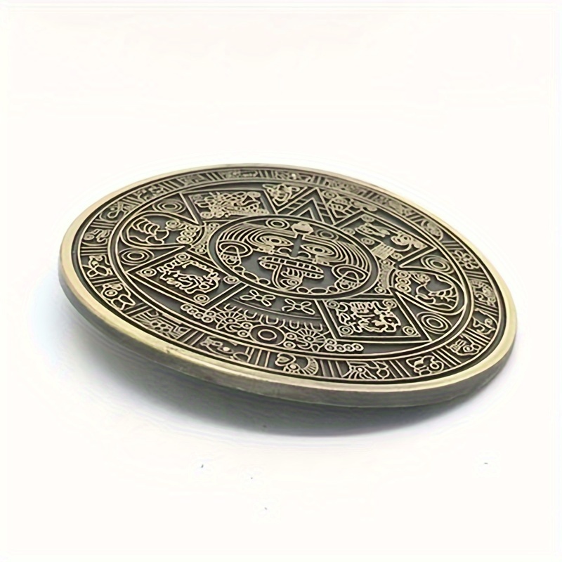 Western cowboy style aztec solar calendar simple belt buckle temu