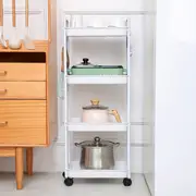 1pc 4 layer trolley storage rack with pulley kitchen bathroom shelf floor multi layer removable storage rack bedroom snack storage rack details 6
