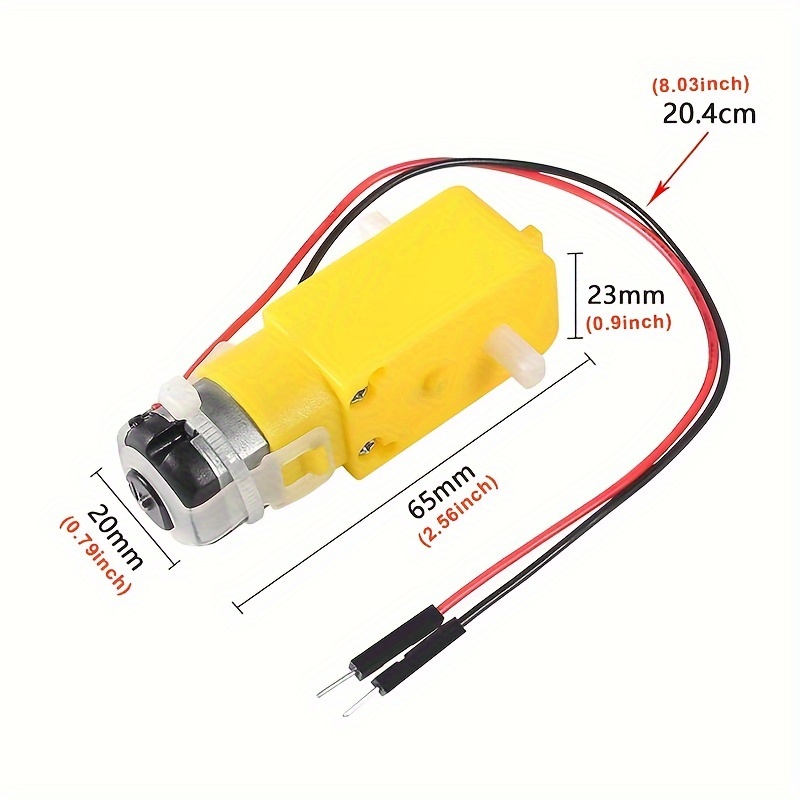 4pcs/8pcs motor tt dual 3-6 motor de eje 200rpm relación 1:48 con cable de 2.54mm para arduino diy coche inteligente robot detalles 4