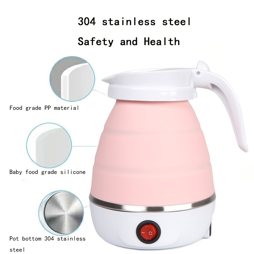 Small Electric Kettle, Double Wall Stainless Steel Bpa-free, Individual  Lids For Easy Cleaning Power For Camping, Travel, Office And More, Portable  Tea Kettle - Temu