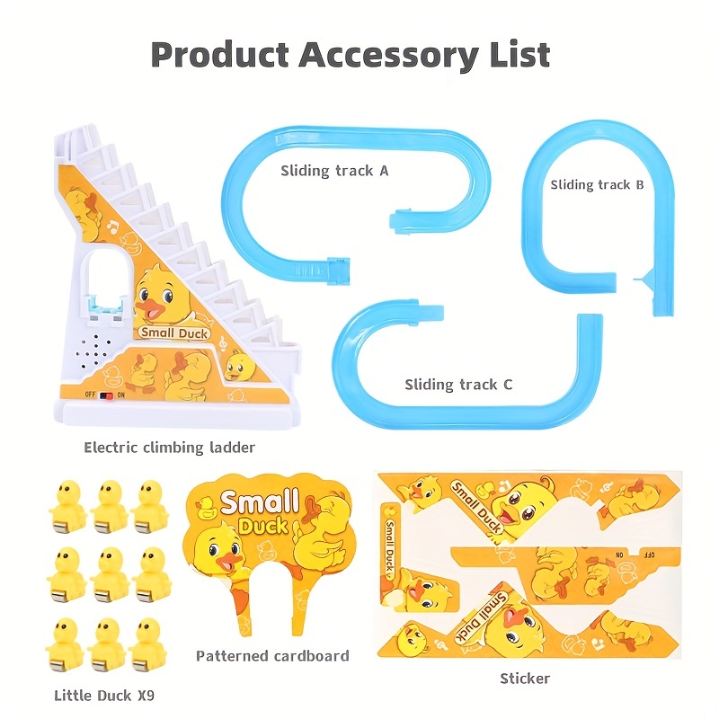 9 個の小さな人形、アヒル電動クライミング階段トラックアセンブリスライドはしご貯金箱人形面白い教育玩具ライト付きクリスマス、ハロウィン、感謝祭のギフト