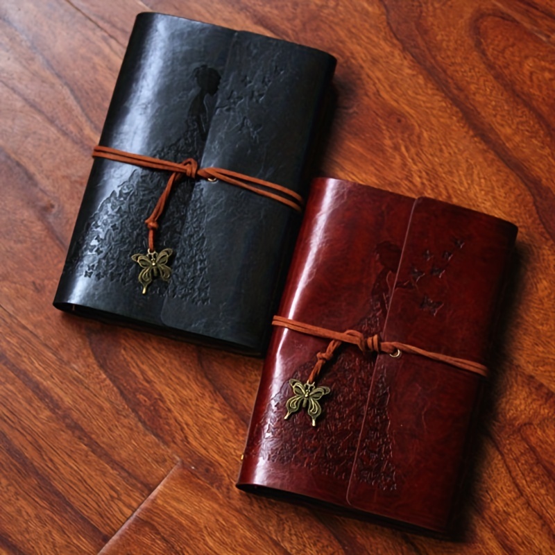 Women Girls Beauty Butterfly Vintage Leather Journal - Temu