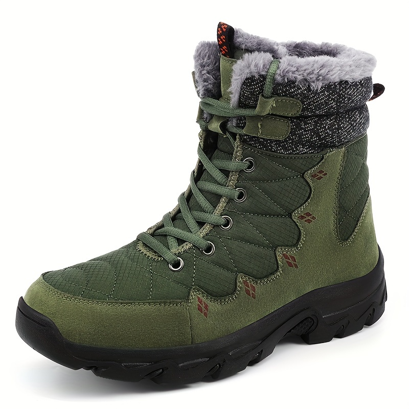Mens Insulated Snow Boots Winter Thermal Shoes Windproof Hiking Boots With  Fuzzy Lining, High-quality & Affordable