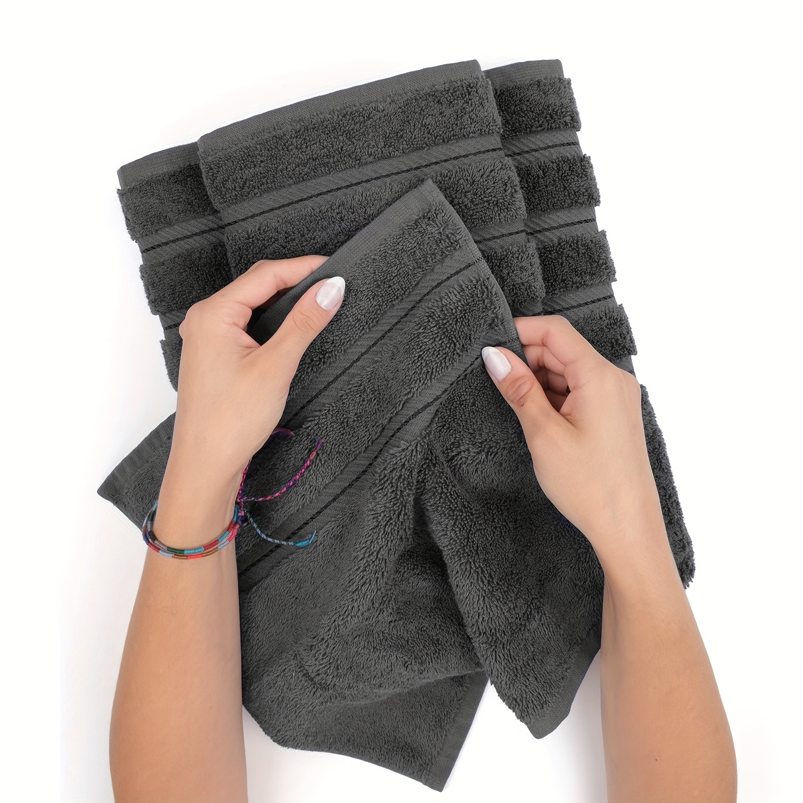 Hand Towels, Hand Towel, Soft Cotton Hand Towels For Bathroom, Gray Quick  Drying Absorbent Hand Towel, - Temu