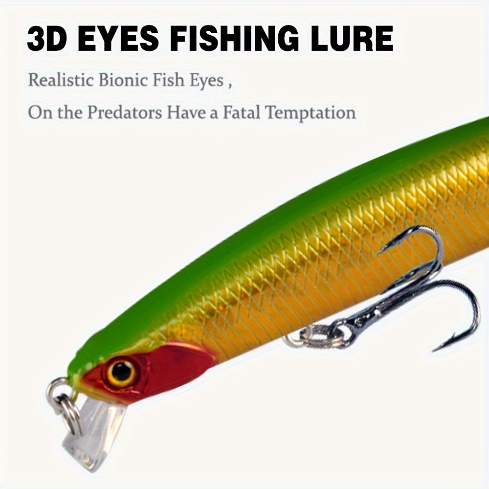 8pcs Minnow Saltwater Fishing Lures, 3D Eyes * Fish Baits, Floating Jig  Wobblers Artificial Bait, Sea Fishing Lure Fishing Tackles