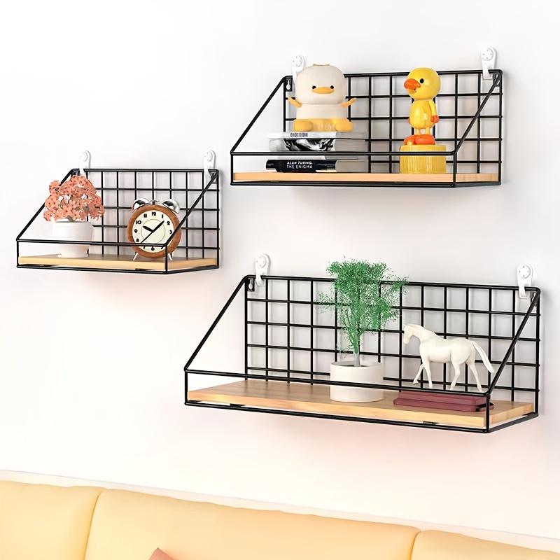 Floating Shelves For Wall Decor, Self Stick Adhesive Wall Mounted Shelf For  Living Room,bedroom,kitchen,office Decor- That Utilizes Wall Space Storage  Organizer (adhesive Or Screw) - Temu