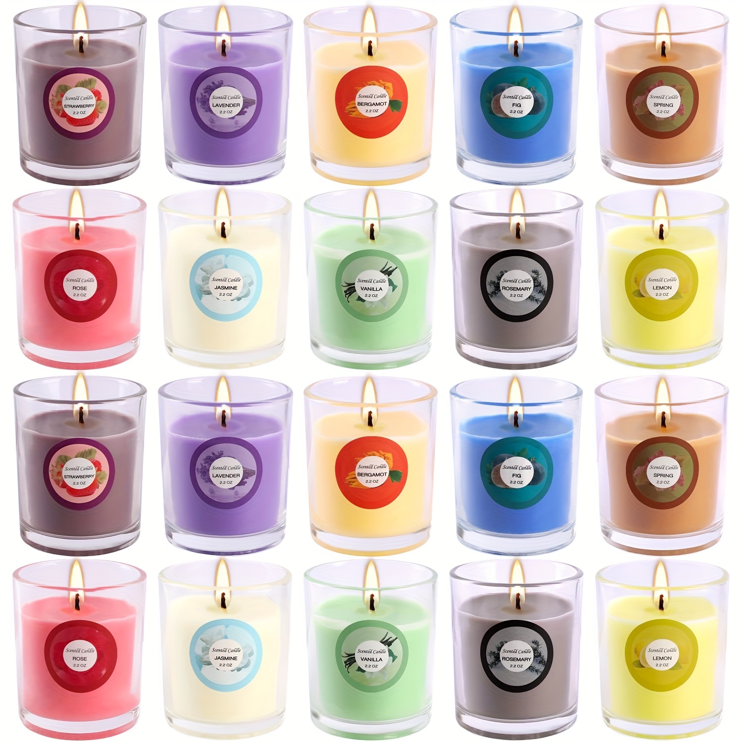 20 Packs Scented Aromatherapy Candle with 10 Fragrances, 1.8 Oz Soy Votive  Candle for Home Decoration, Candle Gifts Baskets for Christmas Thanksgiving