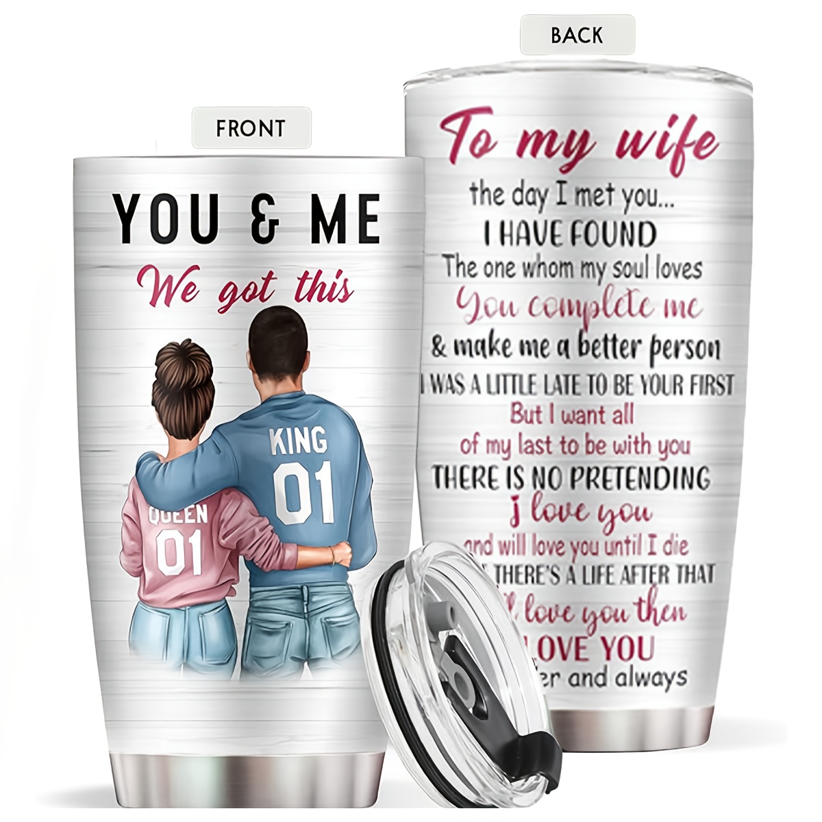 Gifts for Husband - Husband Gifts from Wife - I Love You Gifts for Him for  Anniversary, Husband Birthday Gift, Husband Christmas Gifts - Husband Wood  20oz Stainless Steel Tumbler 