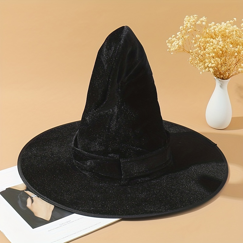 Velvet Witch Hat Wizard Hat for Halloween Cosplay Party