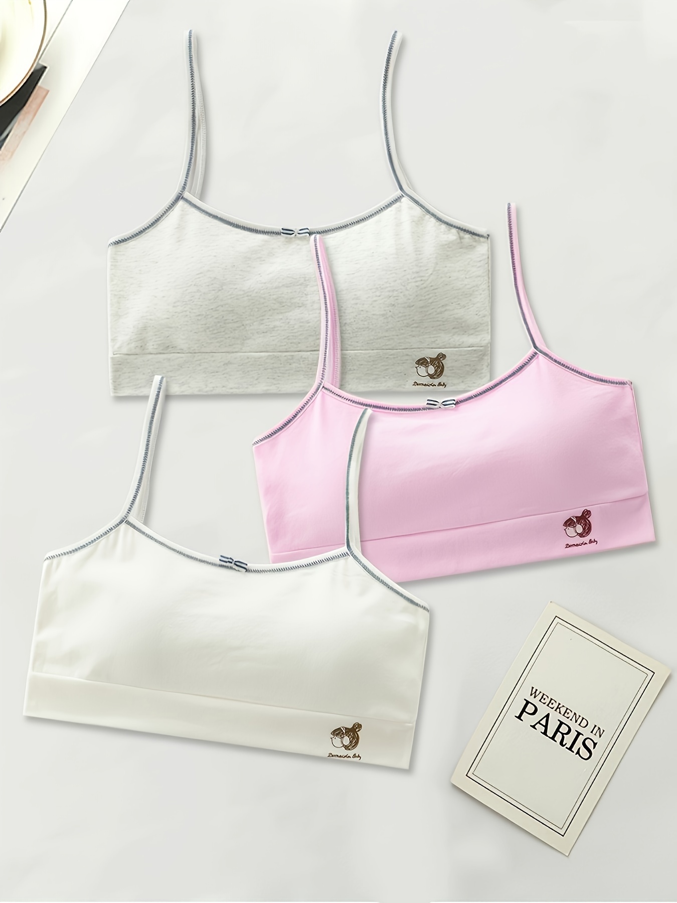 Girls Simple Cartoon Print Camisole Bras Removable Pads Comfortable And  Soft Underwear (random Color Delivery) - Temu United Arab Emirates