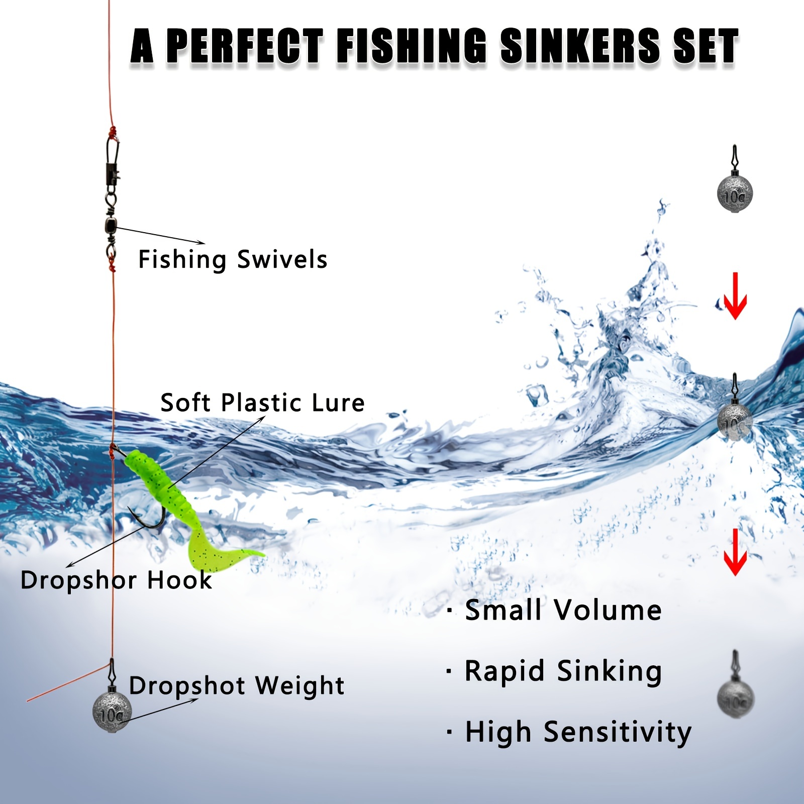 Assorted Fishing Weights Set Sinkers Cannonballs Pencil Drop - Temu