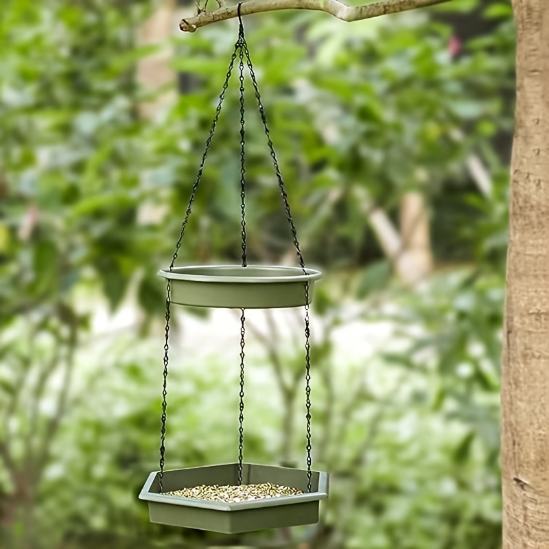 XL Hanging Bird Feeder & Bird Bath 2-in-1 Green
