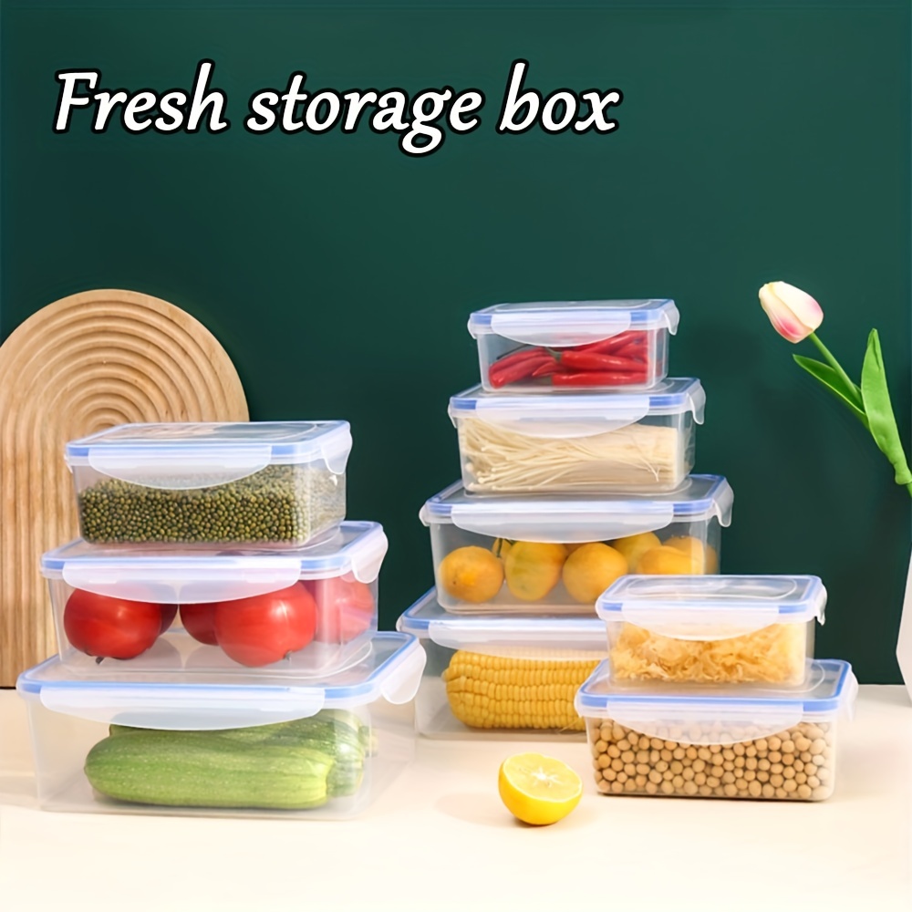 4pcs/set Refrigerator Storage Box, Frozen Crisper Drawer-Type Kitchen Food  Special Storage Box, Fruit Vegetable Crisper, Dumpling Meat Eggs Ginger Gar