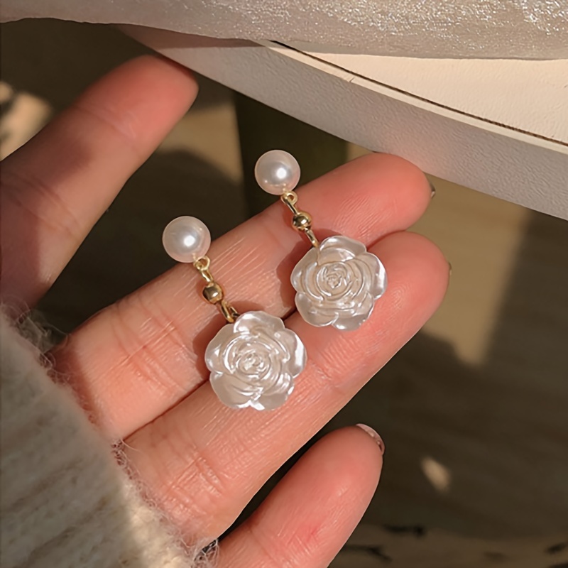2022 New Arrival Trendy Camellia Flower Stud Earrings For Women